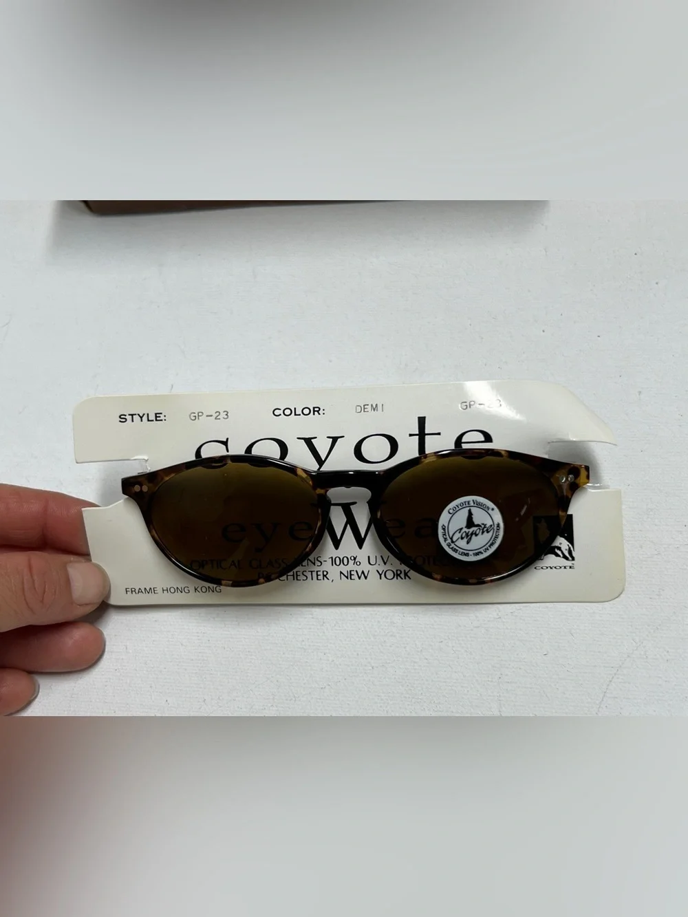 Coyote Eyewear GP-23 Tortoise Sunglasses Brown Lens NOS w Box Vintage